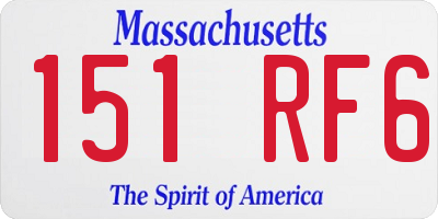 MA license plate 151RF6