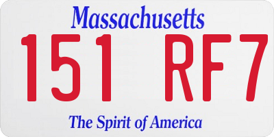 MA license plate 151RF7
