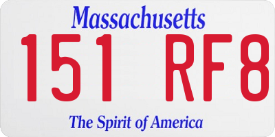 MA license plate 151RF8