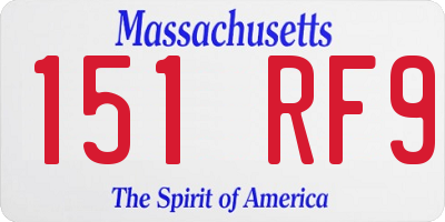 MA license plate 151RF9