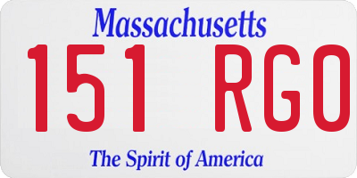 MA license plate 151RG0