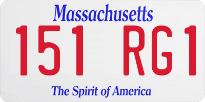 MA license plate 151RG1