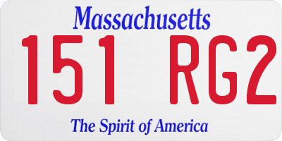 MA license plate 151RG2