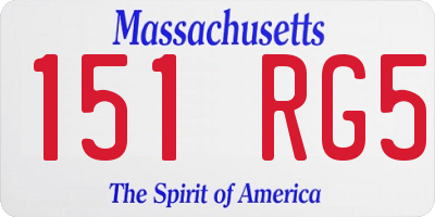 MA license plate 151RG5