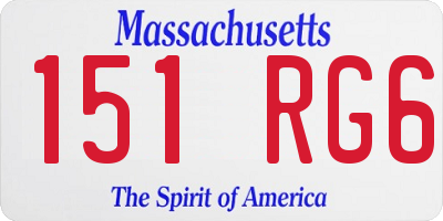 MA license plate 151RG6