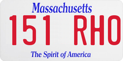 MA license plate 151RH0