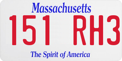 MA license plate 151RH3