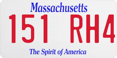 MA license plate 151RH4