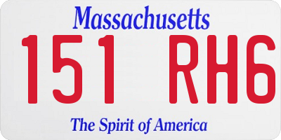 MA license plate 151RH6