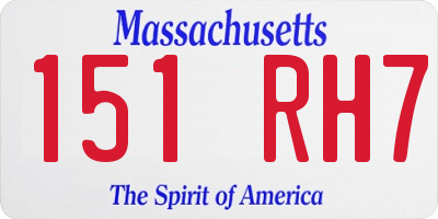 MA license plate 151RH7