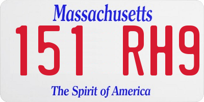 MA license plate 151RH9