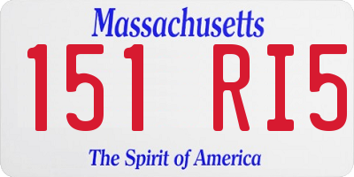 MA license plate 151RI5