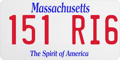 MA license plate 151RI6