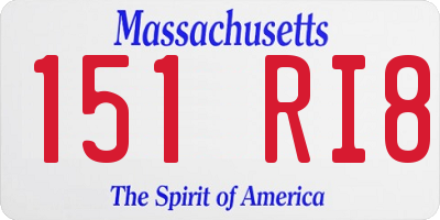 MA license plate 151RI8
