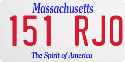 MA license plate 151RJ0