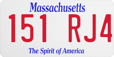 MA license plate 151RJ4