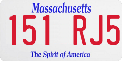 MA license plate 151RJ5