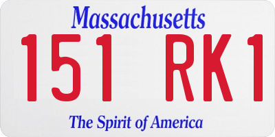 MA license plate 151RK1