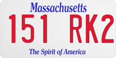 MA license plate 151RK2
