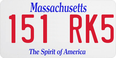 MA license plate 151RK5
