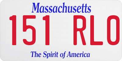 MA license plate 151RL0