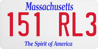MA license plate 151RL3