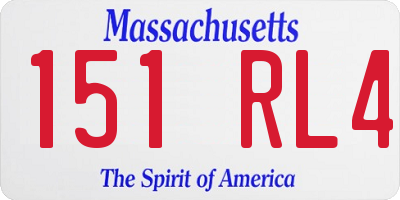 MA license plate 151RL4