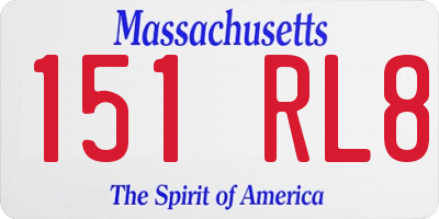 MA license plate 151RL8