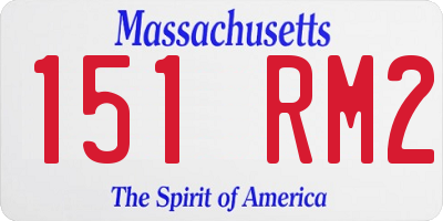 MA license plate 151RM2
