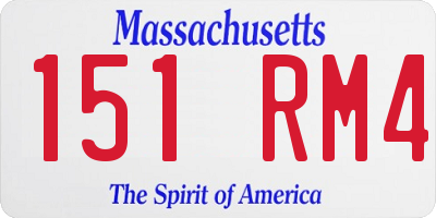 MA license plate 151RM4