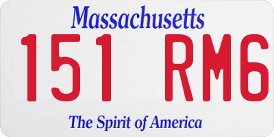 MA license plate 151RM6