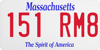 MA license plate 151RM8