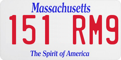 MA license plate 151RM9