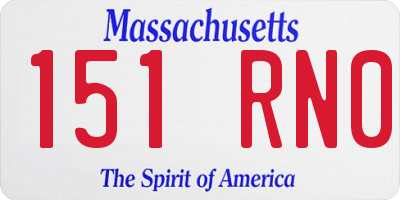 MA license plate 151RN0