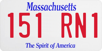 MA license plate 151RN1