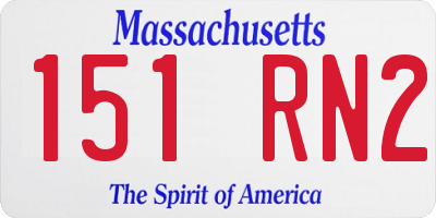 MA license plate 151RN2