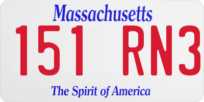 MA license plate 151RN3