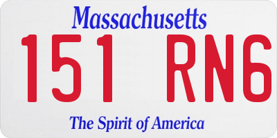 MA license plate 151RN6