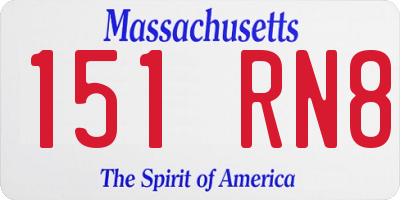 MA license plate 151RN8