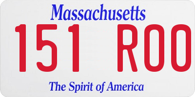 MA license plate 151RO0