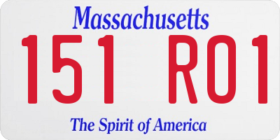 MA license plate 151RO1