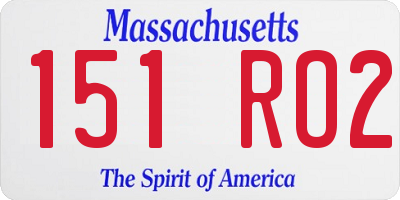 MA license plate 151RO2