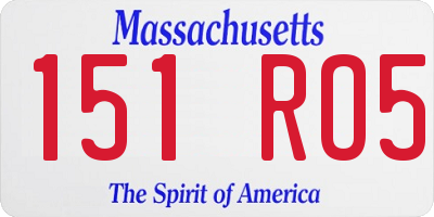 MA license plate 151RO5
