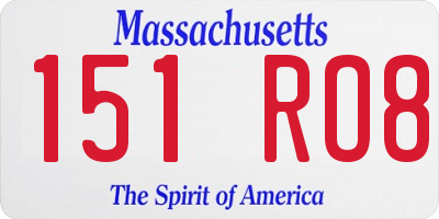 MA license plate 151RO8