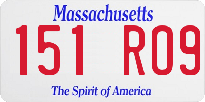 MA license plate 151RO9