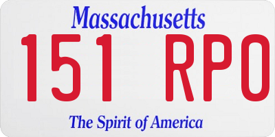 MA license plate 151RP0