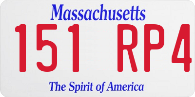 MA license plate 151RP4