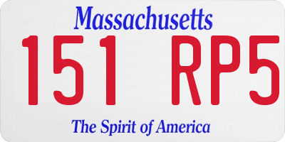 MA license plate 151RP5