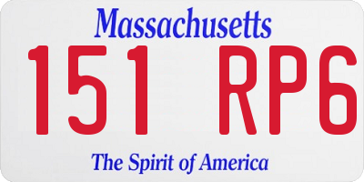 MA license plate 151RP6