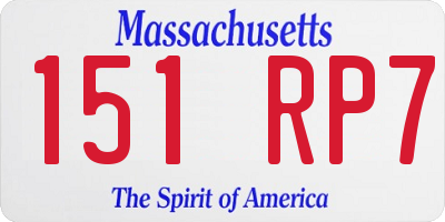 MA license plate 151RP7